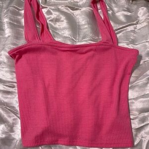 pink cropped tank top